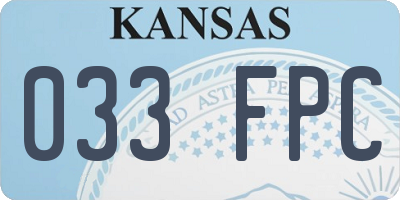 KS license plate 033FPC