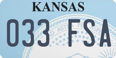 KS license plate 033FSA