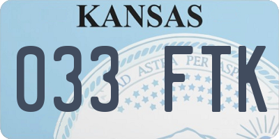 KS license plate 033FTK