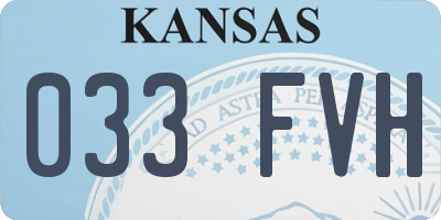 KS license plate 033FVH