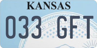 KS license plate 033GFT