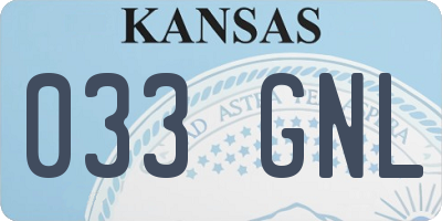 KS license plate 033GNL