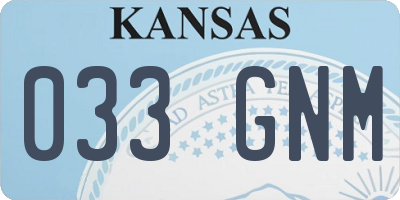 KS license plate 033GNM