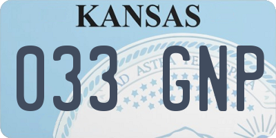 KS license plate 033GNP