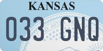 KS license plate 033GNQ