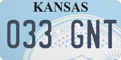 KS license plate 033GNT
