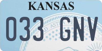 KS license plate 033GNV
