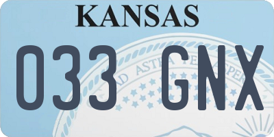 KS license plate 033GNX