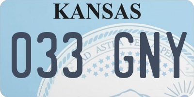 KS license plate 033GNY