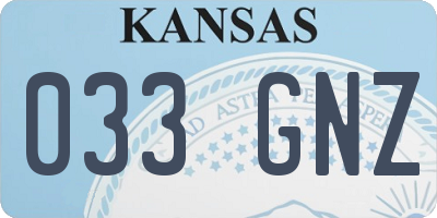 KS license plate 033GNZ
