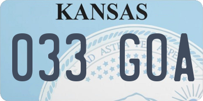 KS license plate 033GOA