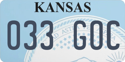 KS license plate 033GOC