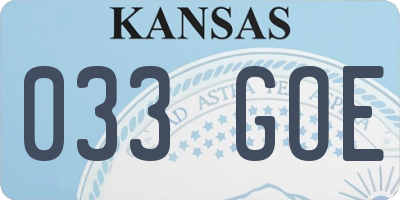 KS license plate 033GOE