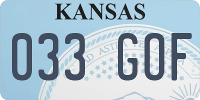 KS license plate 033GOF