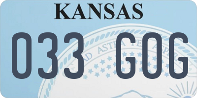 KS license plate 033GOG