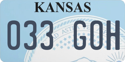 KS license plate 033GOH
