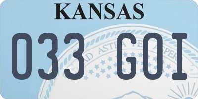 KS license plate 033GOI