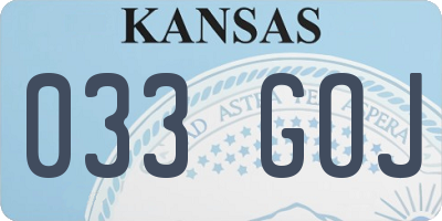KS license plate 033GOJ