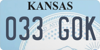 KS license plate 033GOK