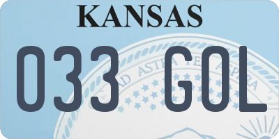 KS license plate 033GOL