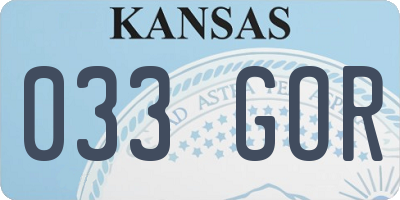 KS license plate 033GOR