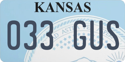 KS license plate 033GUS