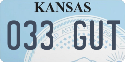 KS license plate 033GUT