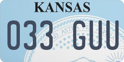 KS license plate 033GUU