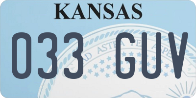 KS license plate 033GUV