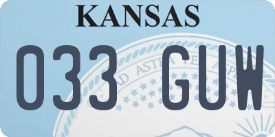 KS license plate 033GUW