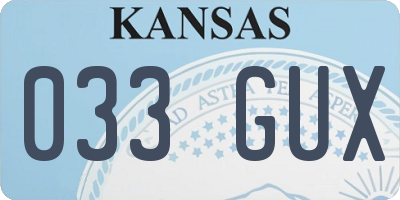 KS license plate 033GUX
