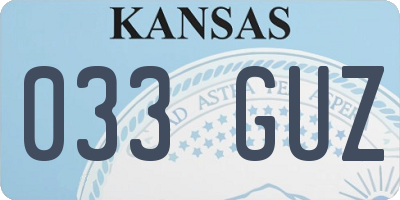 KS license plate 033GUZ