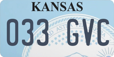 KS license plate 033GVC