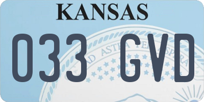 KS license plate 033GVD