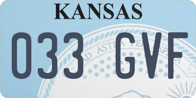 KS license plate 033GVF