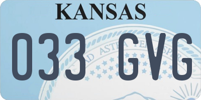KS license plate 033GVG