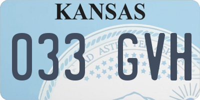 KS license plate 033GVH