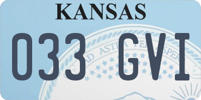 KS license plate 033GVI