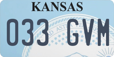 KS license plate 033GVM