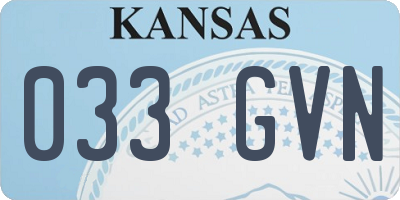 KS license plate 033GVN
