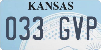 KS license plate 033GVP