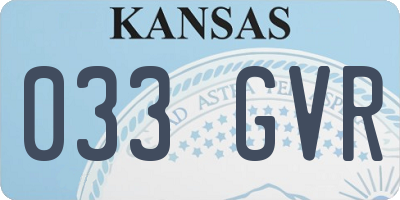 KS license plate 033GVR