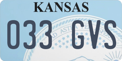 KS license plate 033GVS