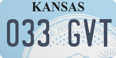 KS license plate 033GVT