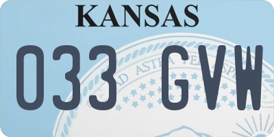KS license plate 033GVW