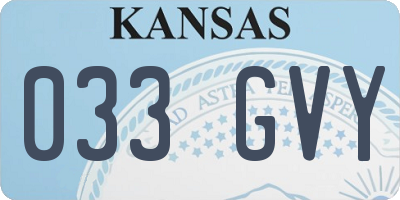 KS license plate 033GVY