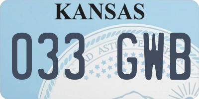 KS license plate 033GWB