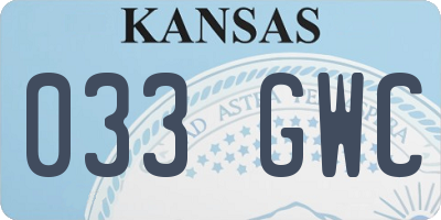 KS license plate 033GWC