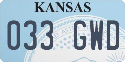 KS license plate 033GWD