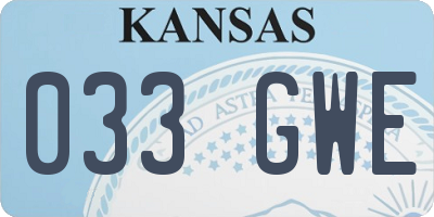 KS license plate 033GWE